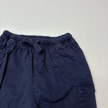 Load image into Gallery viewer, Boys Dymples, navy stretch cotton pants, elasticated, GUC, size 0,  