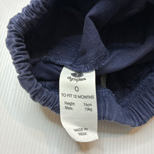 Load image into Gallery viewer, Boys Dymples, navy stretch cotton pants, elasticated, GUC, size 0,  