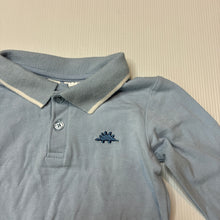 Load image into Gallery viewer, Boys Dymples, stretchy polo romper, dinosaur, EUC, size 0,  