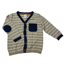 Load image into Gallery viewer, Boys H&amp;M, striped knitted cotton cardigan, GUC, size 1-2,  