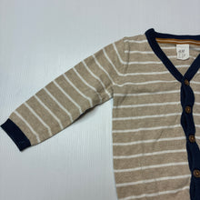 Load image into Gallery viewer, Boys H&amp;M, striped knitted cotton cardigan, GUC, size 1-2,  