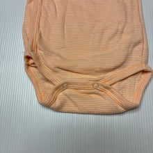 Load image into Gallery viewer, Unisex KIABI, orange stripe organic cotton bodysuit / romper, EUC, size 000,  
