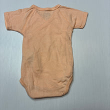 Load image into Gallery viewer, Unisex KIABI, orange stripe organic cotton bodysuit / romper, EUC, size 000,  