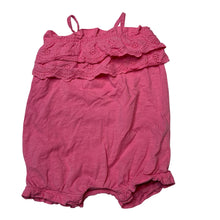 Load image into Gallery viewer, Girls George, broderie trim pink cotton summer romper, EUC, size 00,  