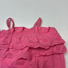 Load image into Gallery viewer, Girls George, broderie trim pink cotton summer romper, EUC, size 00,  