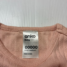 Load image into Gallery viewer, Girls Anko, pink pointelle cotton singletsuit romper, EUC, size 00000,  