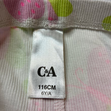 Load image into Gallery viewer, Girls C&amp;A, ribbed stretchy bike shorts, butterflies, EUC, size 6,  
