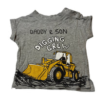Load image into Gallery viewer, Boys Baby Berry, grey marle tee / top, digger, FUC, size 000,  