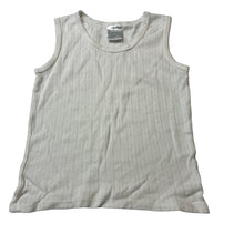 Load image into Gallery viewer, Girls Mango, white pointelle cotton singlet top, GUC, size 6,  