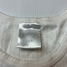 Load image into Gallery viewer, Girls Mango, white pointelle cotton singlet top, GUC, size 6,  