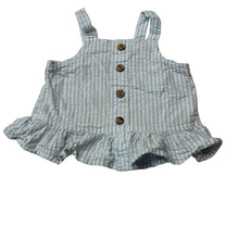 Load image into Gallery viewer, Girls Dymples, blue &amp; white stripe cotton summer top, GUC, size 0,  