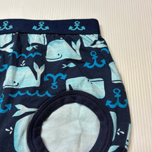 Load image into Gallery viewer, Unisex Dymples, stretchy shorts / nappy cover, whales, EUC, size 1,  
