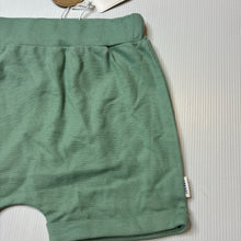 Load image into Gallery viewer, Unisex Sprout, green organic cotton shorts, elasticated, NEW, size 1,  