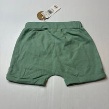 Load image into Gallery viewer, Unisex Sprout, green organic cotton shorts, elasticated, NEW, size 1,  