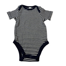 Load image into Gallery viewer, Unisex Dymples, navy cotton organic cotton bodysuit / romper, EUC, size 000,  
