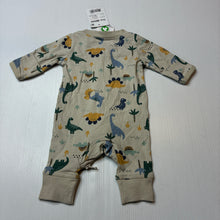 Load image into Gallery viewer, Unisex Anko, organic cotton blend zip romper, dinosaurs, NEW, size 00000,  