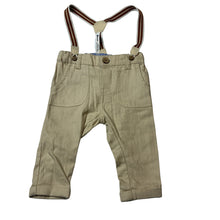 Load image into Gallery viewer, Boys Dymples, soft feel pants, adjustable, braces, EUC, size 00,  