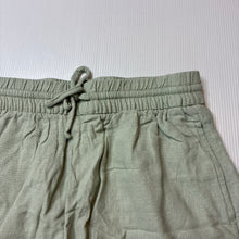 Load image into Gallery viewer, Girls Target, green linen / viscose shorts, elasticated, EUC, size 8,  