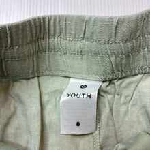 Load image into Gallery viewer, Girls Target, green linen / viscose shorts, elasticated, EUC, size 8,  