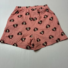 Load image into Gallery viewer, Girls H&amp;M, pink cotton shorts, elasticated, dogs, EUC, size 9-10,  