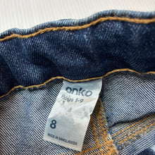 Load image into Gallery viewer, Boys Anko, dark denim shorts, adjustable, EUC, size 8,  