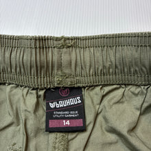 Load image into Gallery viewer, Boys Bauhaus, khaki lightweight cotton shorts, elasticated, EUC, size 14,  