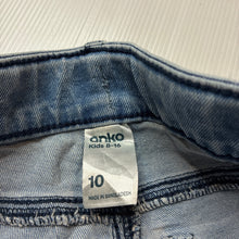 Load image into Gallery viewer, Girls Anko, blue stretch denim jean shorts, adjustable, GUC, size 10,  