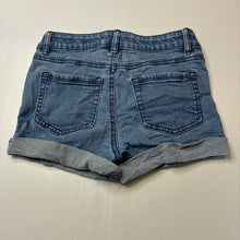 Load image into Gallery viewer, Girls Anko, blue stretch denim jean shorts, adjustable, GUC, size 10,  