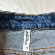 Load image into Gallery viewer, Girls 1964 Denim Co, lace trim stretch denim shorts, W: 30cm across, GUC, size 10,  