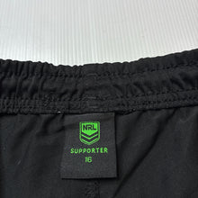 Load image into Gallery viewer, Unisex NRL Supporter, Wests Tigers sports shorts, elasticated, EUC, size 16,  