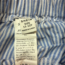 Load image into Gallery viewer, Girls SHEIN, blue &amp; white stripe shorts / skort, elasticated, GUC, size 11-12,  