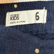 Load image into Gallery viewer, Girls Cotton On, navy viscose / linen shorts, elasticated, GUC, size 6,  