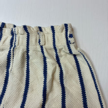 Load image into Gallery viewer, Girls Zara, blue stripe knit shorts, elasticated, GUC, size 8,  