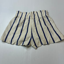Load image into Gallery viewer, Girls Zara, blue stripe knit shorts, elasticated, GUC, size 8,  