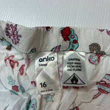 Load image into Gallery viewer, Girls Anko, lightweight Christmas pyjama shorts, EUC, size 16,  
