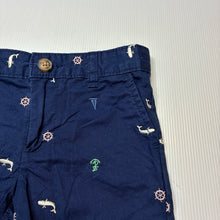 Load image into Gallery viewer, Boys Carters, embroidered navy cotton shorts, adjustable, EUC, size 2,  