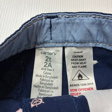Load image into Gallery viewer, Boys Carters, embroidered navy cotton shorts, adjustable, EUC, size 2,  