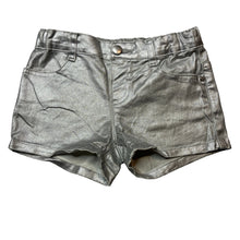 Load image into Gallery viewer, Girls Anko, metallic silver stretch cotton shorts, adjustable, GUC, size 4,  