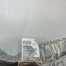 Load image into Gallery viewer, Girls Anko, metallic silver stretch cotton shorts, adjustable, GUC, size 4,  