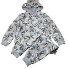 Load image into Gallery viewer, Unisex LOONEY TUNES, Bugs Bunny fleece all-in-one pyjamas, EUC, size 4,  