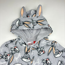 Load image into Gallery viewer, Unisex LOONEY TUNES, Bugs Bunny fleece all-in-one pyjamas, EUC, size 4,  