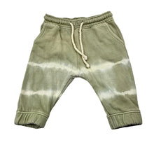 Load image into Gallery viewer, Unisex Baby Berry, tie dyed fleece lined track pants, elasticated, GUC, size 00,  