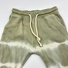 Load image into Gallery viewer, Unisex Baby Berry, tie dyed fleece lined track pants, elasticated, GUC, size 00,  