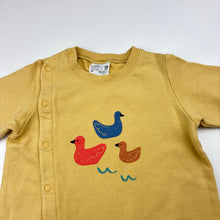 Load image into Gallery viewer, Unisex Uniqlo, yellow stretchy romper, ducks, FUC, size 000,  