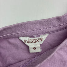 Load image into Gallery viewer, Girls Milkshake, purple cotton tee / top, mermaids, GUC, size 6,  