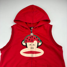 Load image into Gallery viewer, Unisex Paul Frank, cotton sleeveless zip hoodie sweater, GUC, size 6,  