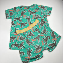 Load image into Gallery viewer, Unisex Bonds, stretchy pyjama top &amp; shorts, dinosaurs, wash fade, FUC, size 8,  