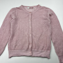 Load image into Gallery viewer, Girls Cotton On, lightweight pink/silver metallic knit cardigan, GUC, size 7,  