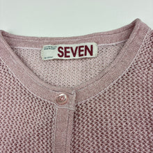 Load image into Gallery viewer, Girls Cotton On, lightweight pink/silver metallic knit cardigan, GUC, size 7,  