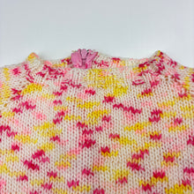 Load image into Gallery viewer, Girls vintage, handmade knit short sleeve sweater, L: 30cm, armpit to armpit: 31cm, GUC, size 3-4,  